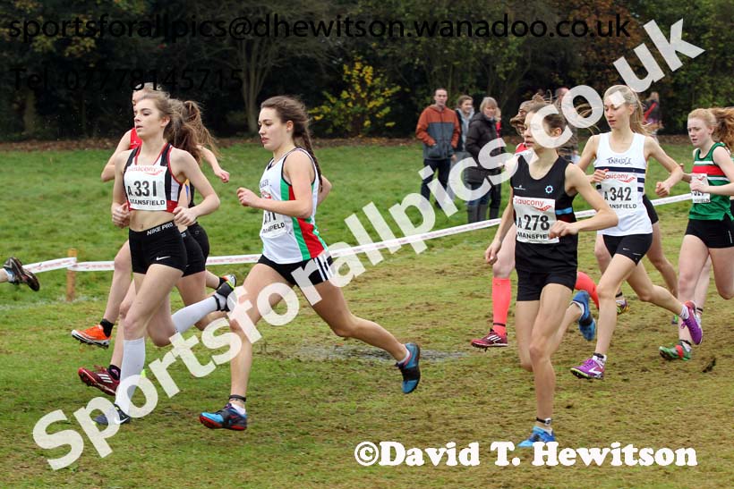 Women under-17s, National Cross Country Relays, Berry Park, Mansfield. Photo: David T. Hewitson/Sports for All Pics